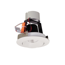 Nora NIR-4RCCDXMPW - 4" Iolite LED Round Adjustable Cone Retrofit, 800lm / 12W, Comfort Dim, Matte Powder White