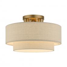 Livex Lighting 58897-48 - 3 Light Antique Gold Leaf Large Semi-Flush
