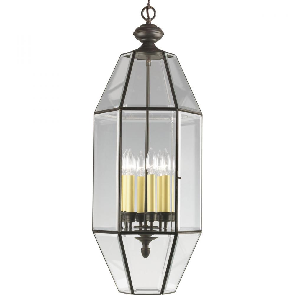 Bound Beveled Glass Six Light Foyer Pendant