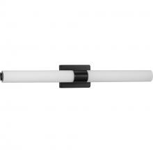 Progress P300151-031-30 - Blanco LED Collection 32" Matte Black Etched White Glass Modern Bath Vanity Light