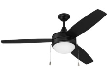 Craftmade PHA52FB3 - 52" Phaze 3 in Flat Black w/ Flat Black/Greywood Blades