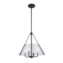 Trans Globe 11584 BK - 4LT PEND-17" CLEAR TEE PEE-BK