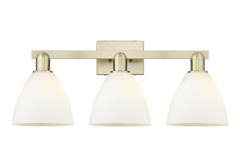 Bristol Brass ホワイト Bristol - 3 Light - 27 inch - Antique Brass - Bath Vanity Light