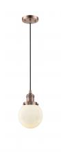 Innovations Lighting 201C-AC-G201-6-LED - Beacon - 1 Light - 6 inch - Antique Copper - Cord hung - Mini Pendant