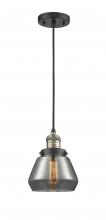 Innovations Lighting 201C-BAB-G173-LED - Fulton - 1 Light - 7 inch - Black Antique Brass - Cord hung - Mini Pendant