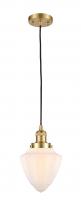 Innovations Lighting 201C-SG-G661-7-LED - Bullet - 1 Light - 7 inch - Satin Gold - Cord hung - Mini Pendant