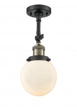 Innovations Lighting 201F-BAB-G201-6-LED - Beacon - 1 Light - 6 inch - Black Antique Brass - Adjustable Semi-Flush Mount