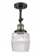 Innovations Lighting 201F-BAB-G302-LED - Colton - 1 Light - 6 inch - Black Antique Brass - Adjustable Semi-Flush Mount