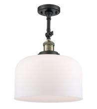 Innovations Lighting 201F-BAB-G71-L-LED - Bell - 1 Light - 12 inch - Black Antique Brass - Adjustable Semi-Flush Mount