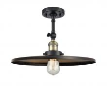 Innovations Lighting 201F-BAB-MFR-BK-16-LED - Railroad - 1 Light - 16 inch - Black Antique Brass - Adjustable Semi-Flush Mount