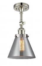 Innovations Lighting 201F-PN-G43-LED - Cone - 1 Light - 8 inch - Polished Nickel - Adjustable Semi-Flush Mount