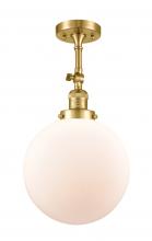 Innovations Lighting 201F-SG-G201-10-LED - Beacon - 1 Light - 10 inch - Satin Gold - Adjustable Semi-Flush Mount