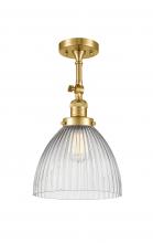 Innovations Lighting 201F-SG-G222-LED - Seneca Falls - 1 Light - 10 inch - Satin Gold - Adjustable Semi-Flush Mount