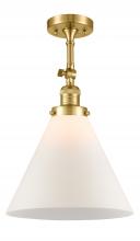 Innovations Lighting 201F-SG-G41-L-LED - Cone - 1 Light - 12 inch - Satin Gold - Adjustable Semi-Flush Mount