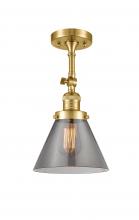 Innovations Lighting 201F-SG-G43-LED - Cone - 1 Light - 8 inch - Satin Gold - Adjustable Semi-Flush Mount