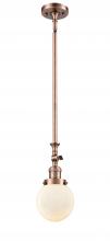 Innovations Lighting 206-AC-G201-6 - Beacon - 1 Light - 6 inch - Antique Copper - Stem Hung - Adjustable Mini Pendant