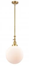 Innovations Lighting 206-SG-G201-12 - Beacon - 1 Light - 12 inch - Satin Gold - Stem Hung - Adjustable Mini Pendant