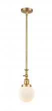 Innovations Lighting 206-SG-G201-6 - Beacon - 1 Light - 6 inch - Satin Gold - Stem Hung - Adjustable Mini Pendant
