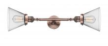 Innovations Lighting 208L-AC-G42-LED - Cone - 2 Light - 8 inch - Antique Copper - Adjustable Bath Vanity Light
