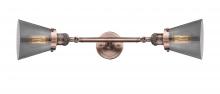 Innovations Lighting 208L-AC-G63-LED - Cone - 2 Light - 6 inch - Antique Copper - Adjustable Bath Vanity Light
