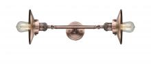 Innovations Lighting 208L-AC-M3-LED - Railroad - 2 Light - 8 inch - Antique Copper - Adjustable Bath Vanity Light