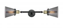 Innovations Lighting 208L-BAB-G63-LED - Cone - 2 Light - 6 inch - Black Antique Brass - Adjustable Bath Vanity Light