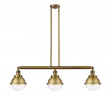 Innovations Lighting 213-BB-HFS-62-BB-LED - Hampden - 3 Light - 40 inch - Brushed Brass - Stem Hung - Adjustable Island Light
