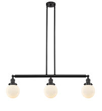 Innovations Lighting 213-OB-G201-6-LED - Beacon - 3 Light - 39 inch - Oil Rubbed Bronze - Stem Hung - Adjustable Island Light