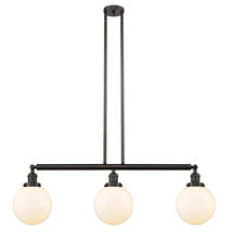 Innovations Lighting 213-OB-G201-8-LED - Beacon - 3 Light - 41 inch - Oil Rubbed Bronze - Stem Hung - Adjustable Island Light
