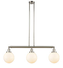 Innovations Lighting 213-PN-G201-8-LED - Beacon - 3 Light - 41 inch - Polished Nickel - Stem Hung - Adjustable Island Light