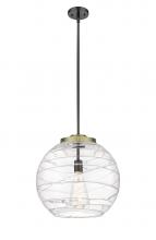 Innovations Lighting 221-1S-BAB-G1213-16-BB-95-LED - Athens Deco Swirl - 1 Light - 16 inch - Black Antique Brass - Stem Hung - Pendant