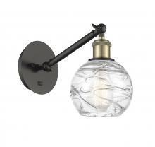 Innovations Lighting 317-1W-BAB-G1213-6-LED - Athens Deco Swirl - 1 Light - 6 inch - Black Antique Brass - Adjustable Sconce