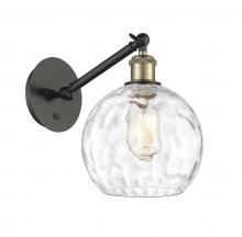 Innovations Lighting 317-1W-BAB-G1215-8-LED - Athens Water Glass - 1 Light - 8 inch - Black Antique Brass - Adjustable Sconce