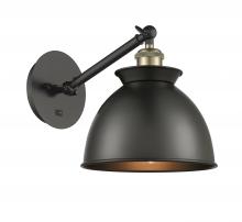 Innovations Lighting 317-1W-BAB-M14-BK-LED - Adirondack - 1 Light - 8 inch - Black Antique Brass - Adjustable Sconce