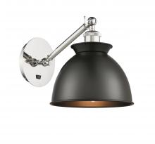 Innovations Lighting 317-1W-PN-M14-BK-LED - Adirondack - 1 Light - 8 inch - Polished Nickel - Adjustable Sconce