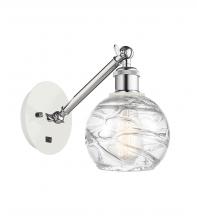 Innovations Lighting 317-1W-WPC-G1213-6-LED - Athens Deco Swirl - 1 Light - 6 inch - White Polished Chrome - Adjustable Sconce