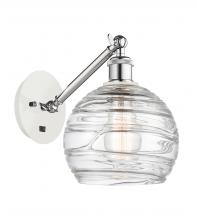 Innovations Lighting 317-1W-WPC-G1213-8-LED - Athens Deco Swirl - 1 Light - 8 inch - White Polished Chrome - Adjustable Sconce