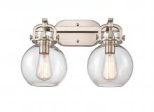 Innovations Lighting 410-2W-SN-7CL-LED - Newton Sphere - 2 Light - 17 inch - Brushed Satin Nickel - Bath Vanity Light