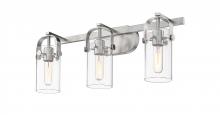 Innovations Lighting 423-3W-SN-4CL - Pilaster - 3 Light - 24 inch - Brushed Satin Nickel - Bath Vanity Light