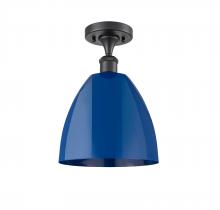 Innovations Lighting 516-1C-BK-MBD-9-BL-LED - Plymouth - 1 Light - 9 inch - Matte Black - Semi-Flush Mount