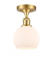 Innovations Lighting 516-1C-SG-G121-6-LED - Athens - 1 Light - 6 inch - Satin Gold - Semi-Flush Mount