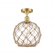 Innovations Lighting 516-1C-SG-G122-10RB-LED - Farmhouse Rope - 1 Light - 10 inch - Satin Gold - Semi-Flush Mount