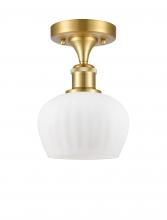 Innovations Lighting 516-1C-SG-G91-LED - Fenton - 1 Light - 7 inch - Satin Gold - Semi-Flush Mount