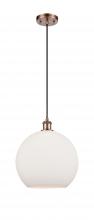 Innovations Lighting 516-1P-AC-G121-12 - Athens - 1 Light - 12 inch - Antique Copper - Cord hung - Mini Pendant