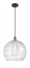 Innovations Lighting 516-1P-BAB-G1213-14-LED - Athens Deco Swirl - 1 Light - 14 inch - Black Antique Brass - Cord hung - Pendant