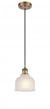 Innovations Lighting 516-1P-BB-G411-LED - Dayton - 1 Light - 6 inch - Brushed Brass - Cord hung - Mini Pendant