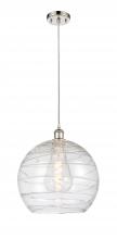 Innovations Lighting 516-1P-PN-G1213-14-LED - Athens Deco Swirl - 1 Light - 14 inch - Polished Nickel - Cord hung - Pendant