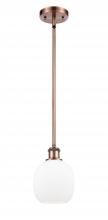 Innovations Lighting 516-1S-AC-G101-LED - Belfast - 1 Light - 6 inch - Antique Copper - Mini Pendant