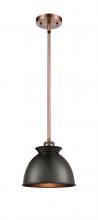 Innovations Lighting 516-1S-AC-M14-BK-LED - Adirondack - 1 Light - 8 inch - Antique Copper - Mini Pendant