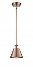 Innovations Lighting 516-1S-AC-M8-LED - Smithfield - 1 Light - 7 inch - Antique Copper - Mini Pendant